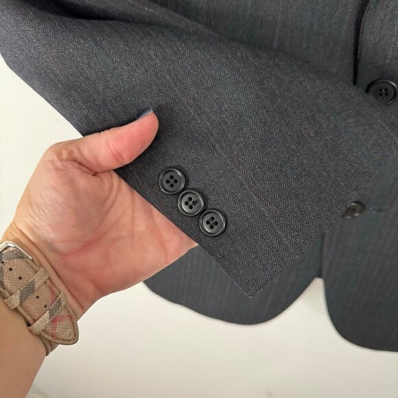 Johnny Carson for Belk Lindsey Grey Striped Blazer Sport Coat Jacket Union Made - Picture 2 of 12